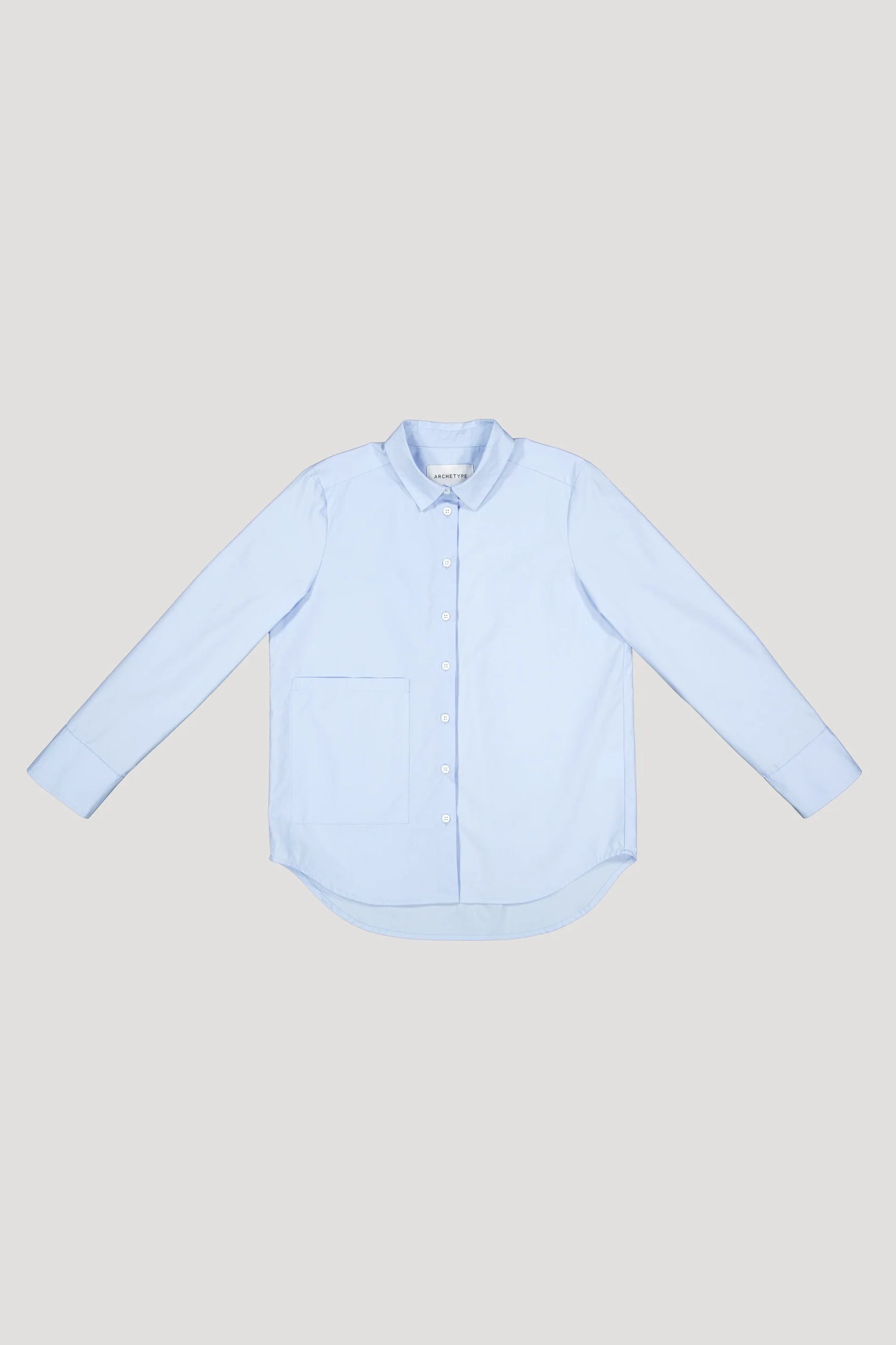 Cotton Pocket Shirt - Light Blue