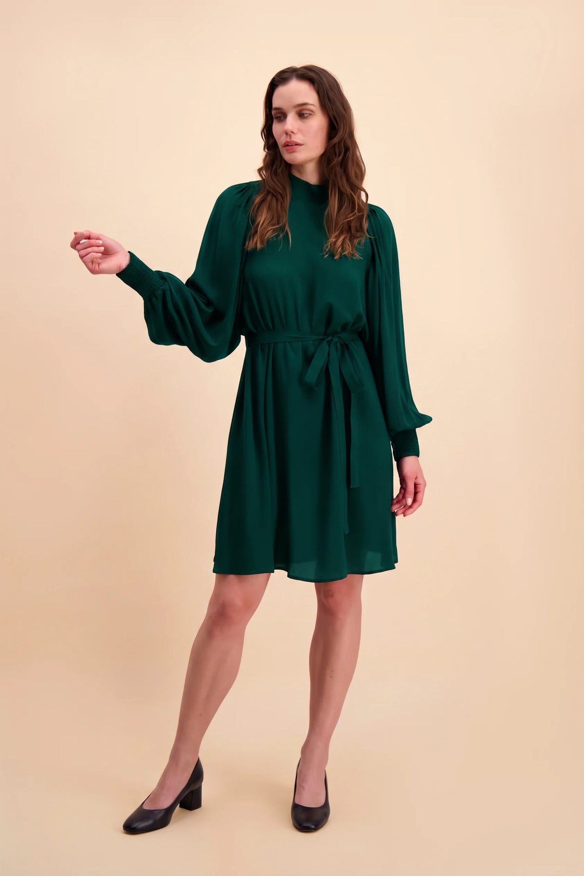 Puff Dress - Dark Green