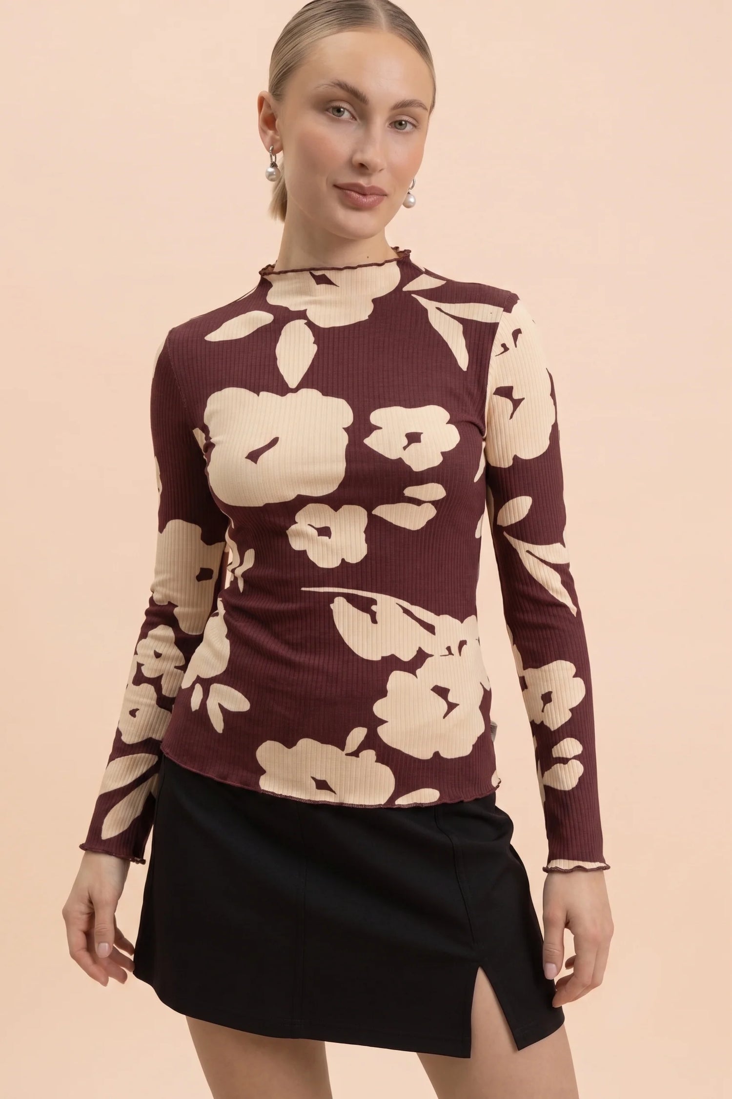 Rib Turtleneck - Windflower Plum