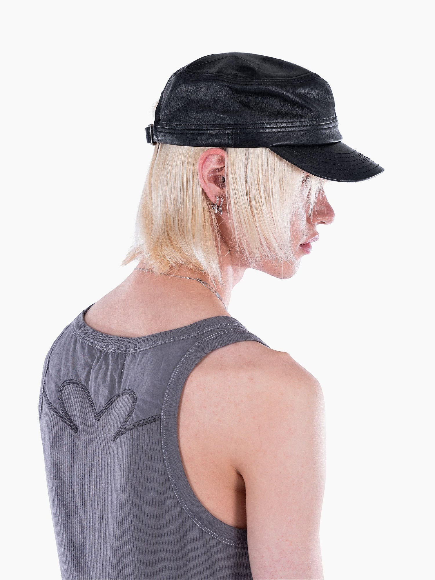 Leather Cap Black