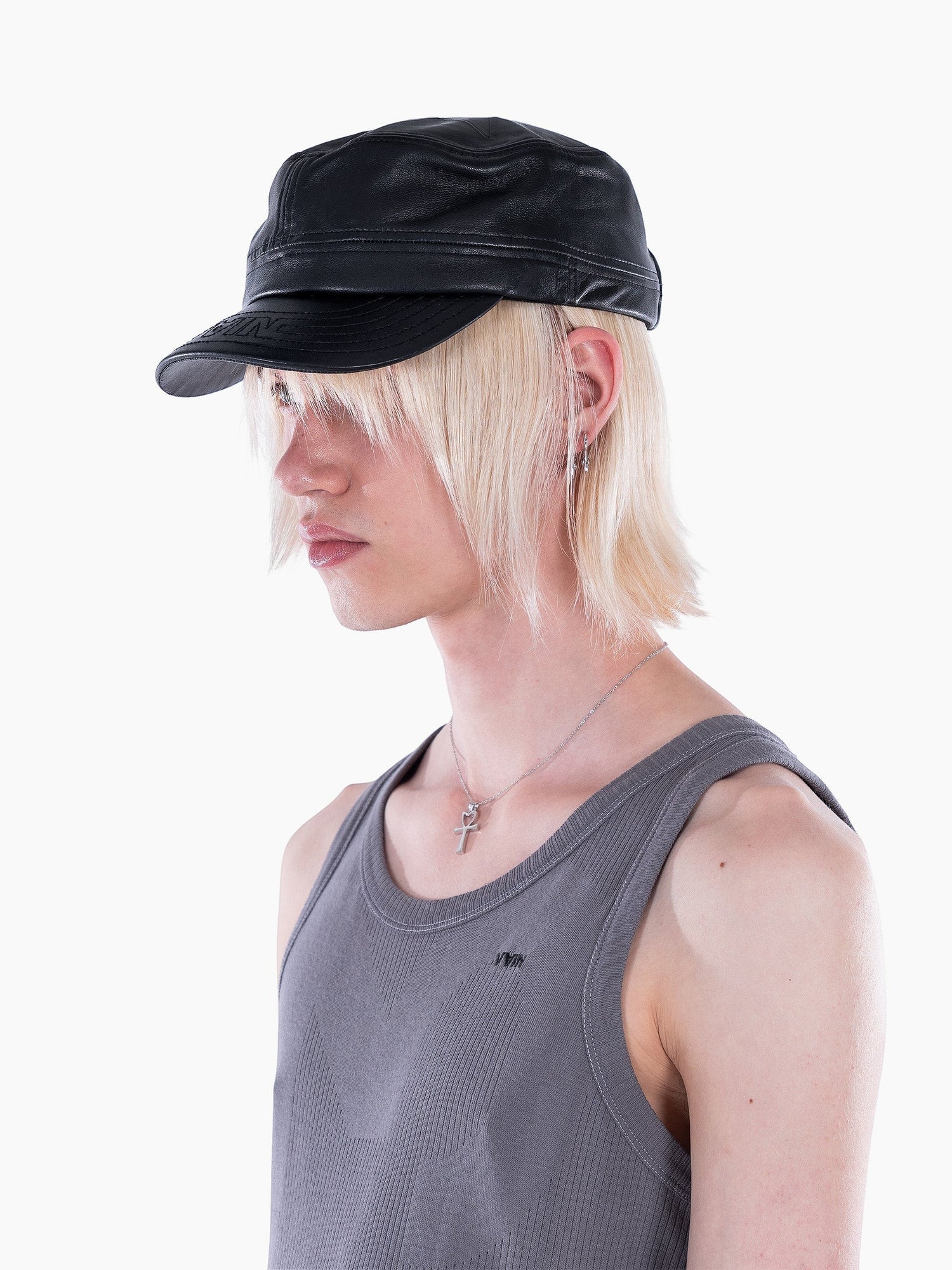 Leather Cap Black
