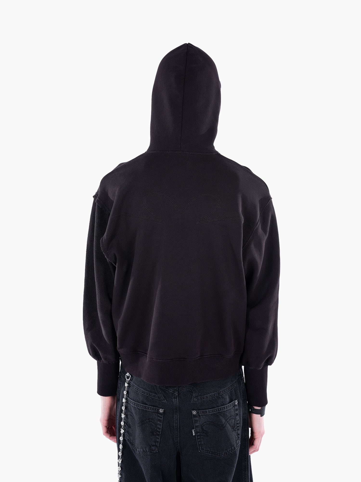 Distressed Hoodie Black