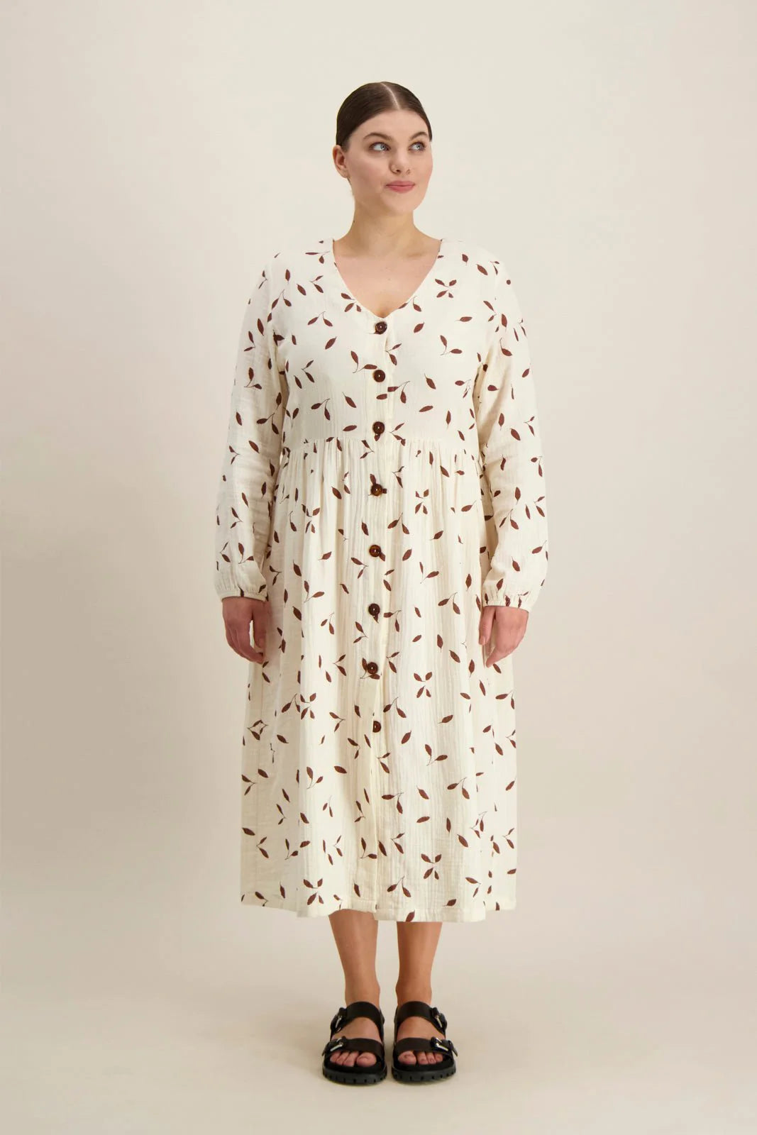 Button Dress - Sand Wind