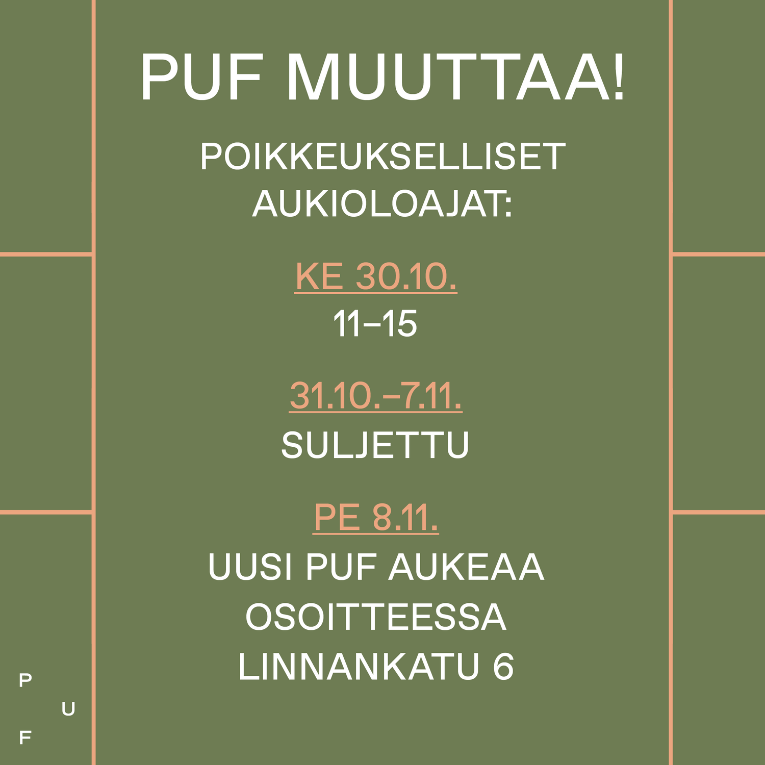 PUF MUUTTAA!