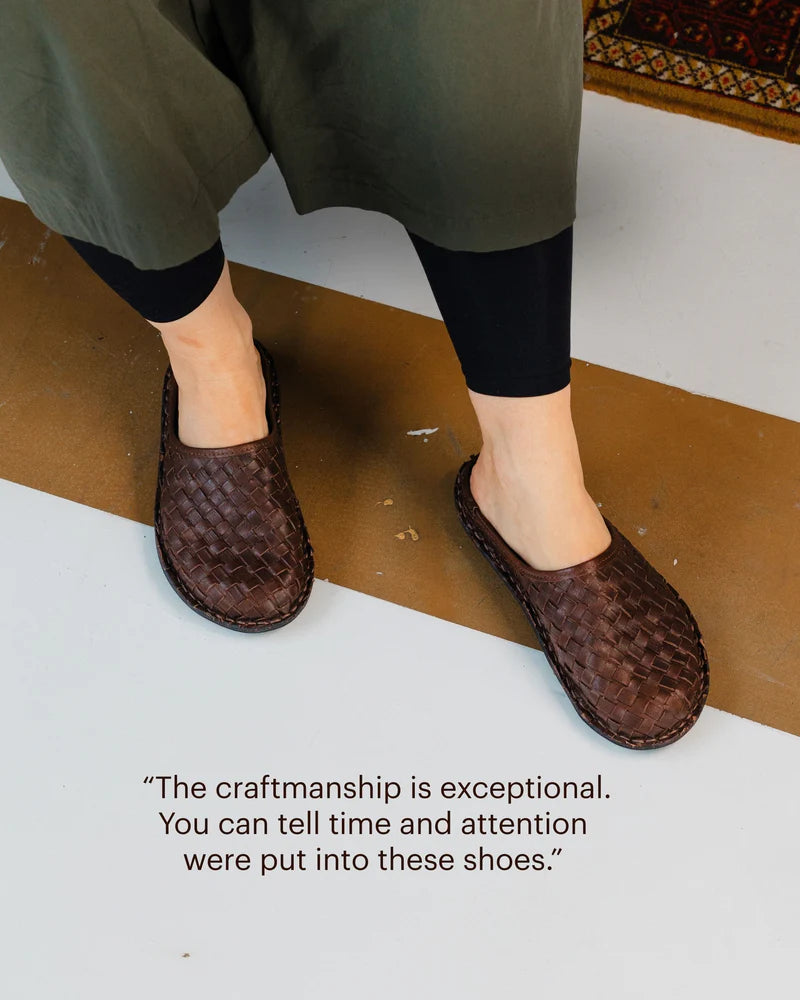 ROMA Woven Leather Cocoa Brown