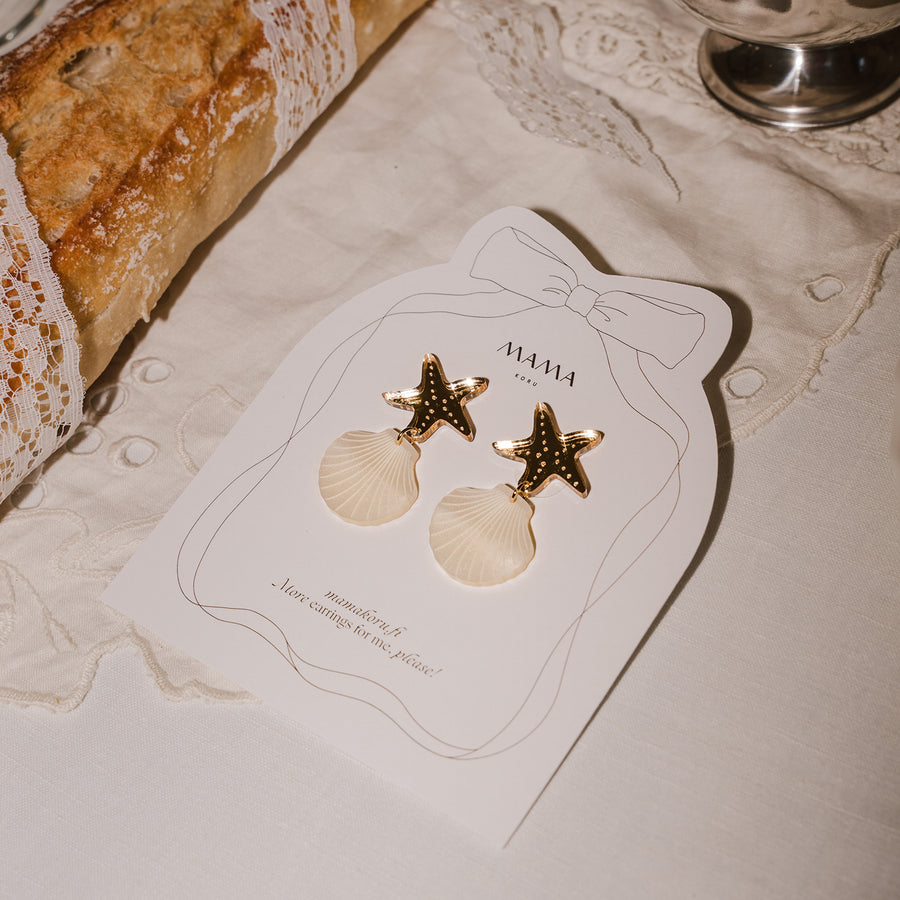 Meritähti-simpukka - korvikset