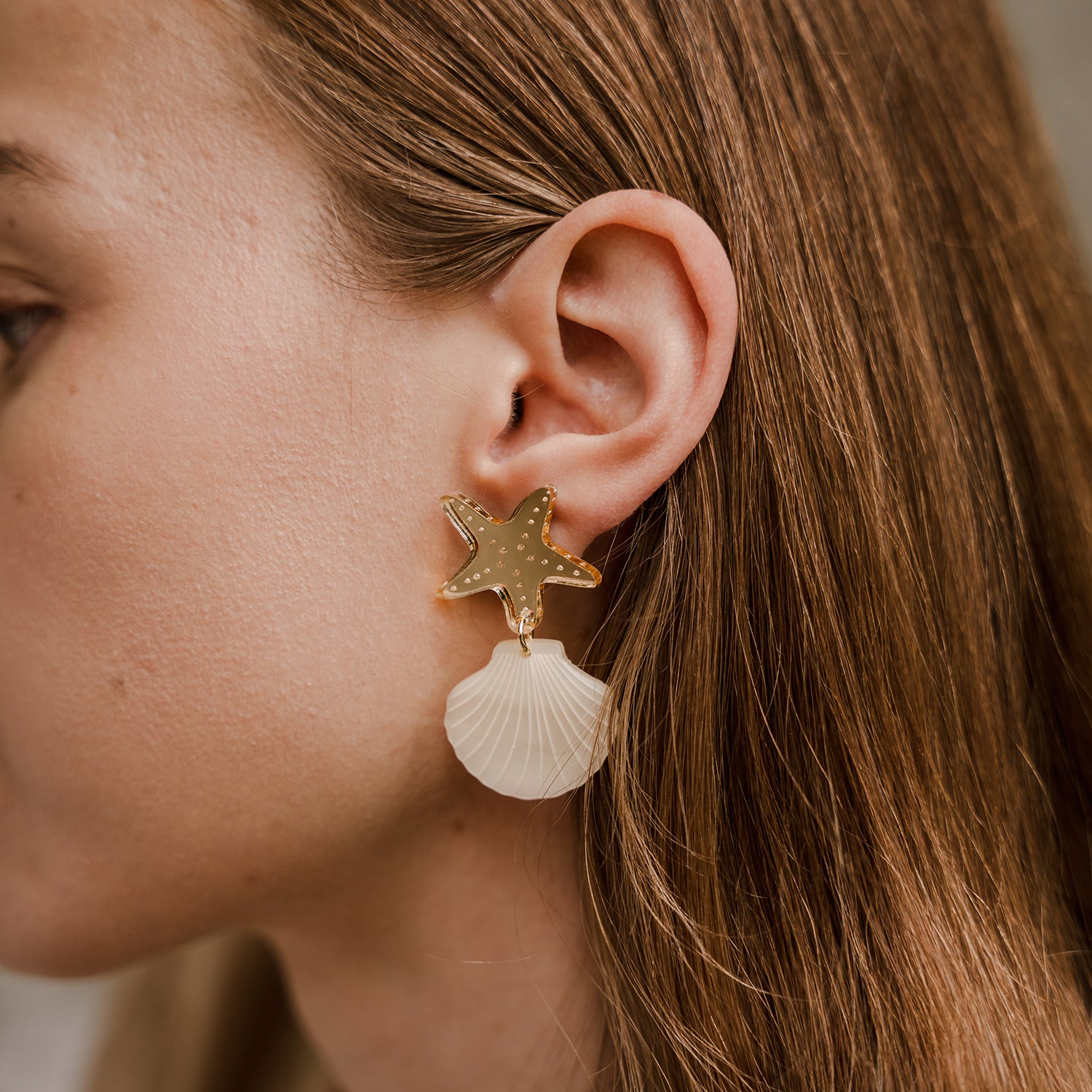 Meritähti-simpukka - korvikset