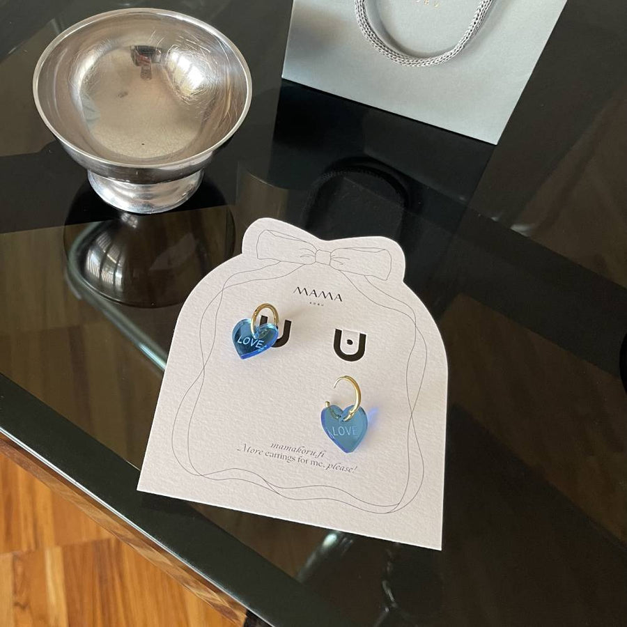 Sydän-korvikset - sininen