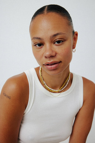 Bonbon Vintage Pearl Necklace - White