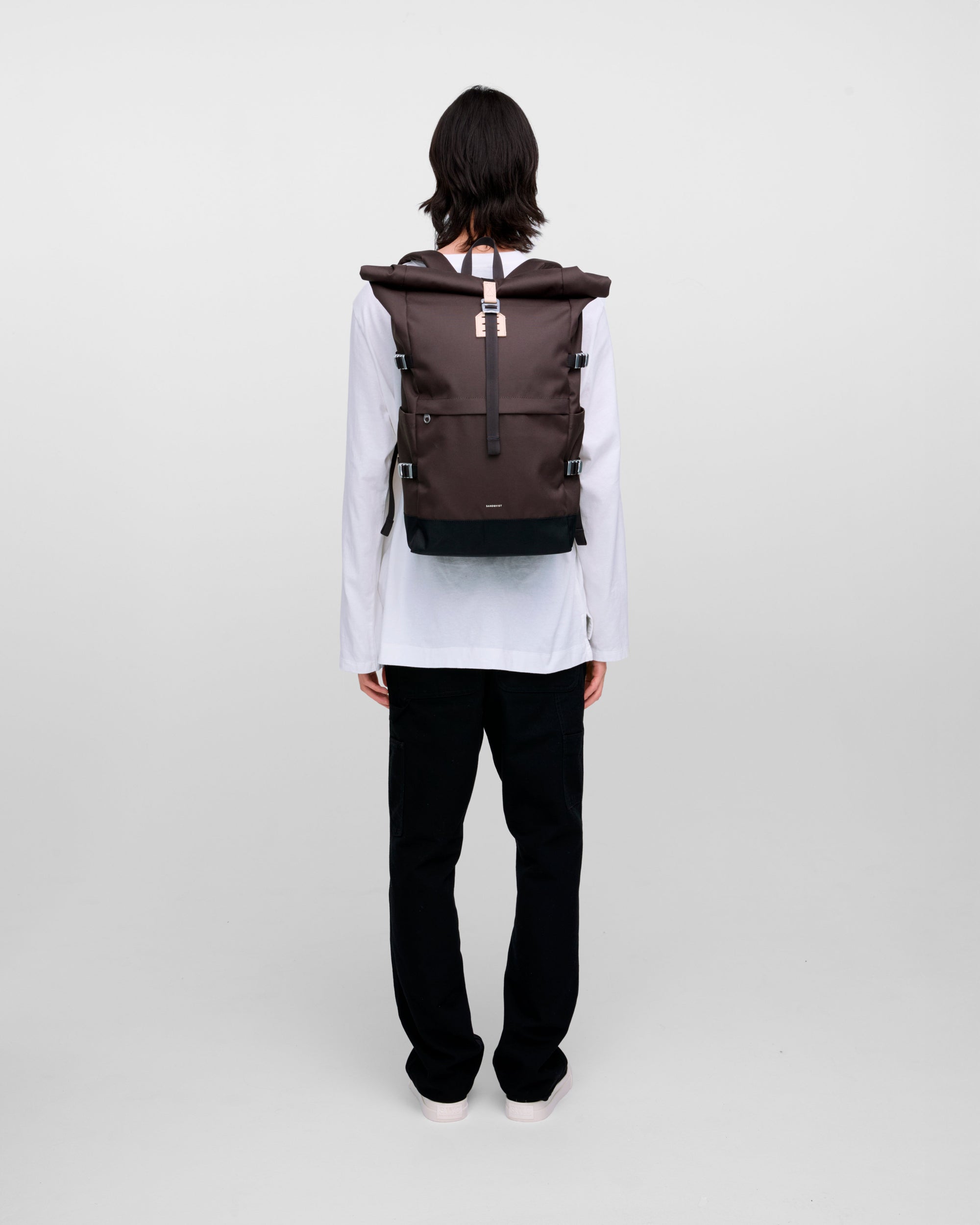 Icon Rolltop Backpack L - Brown with natural leather