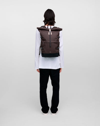 Icon Rolltop Backpack L - Brown with natural leather