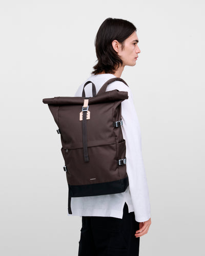Icon Rolltop Backpack L - Brown with natural leather