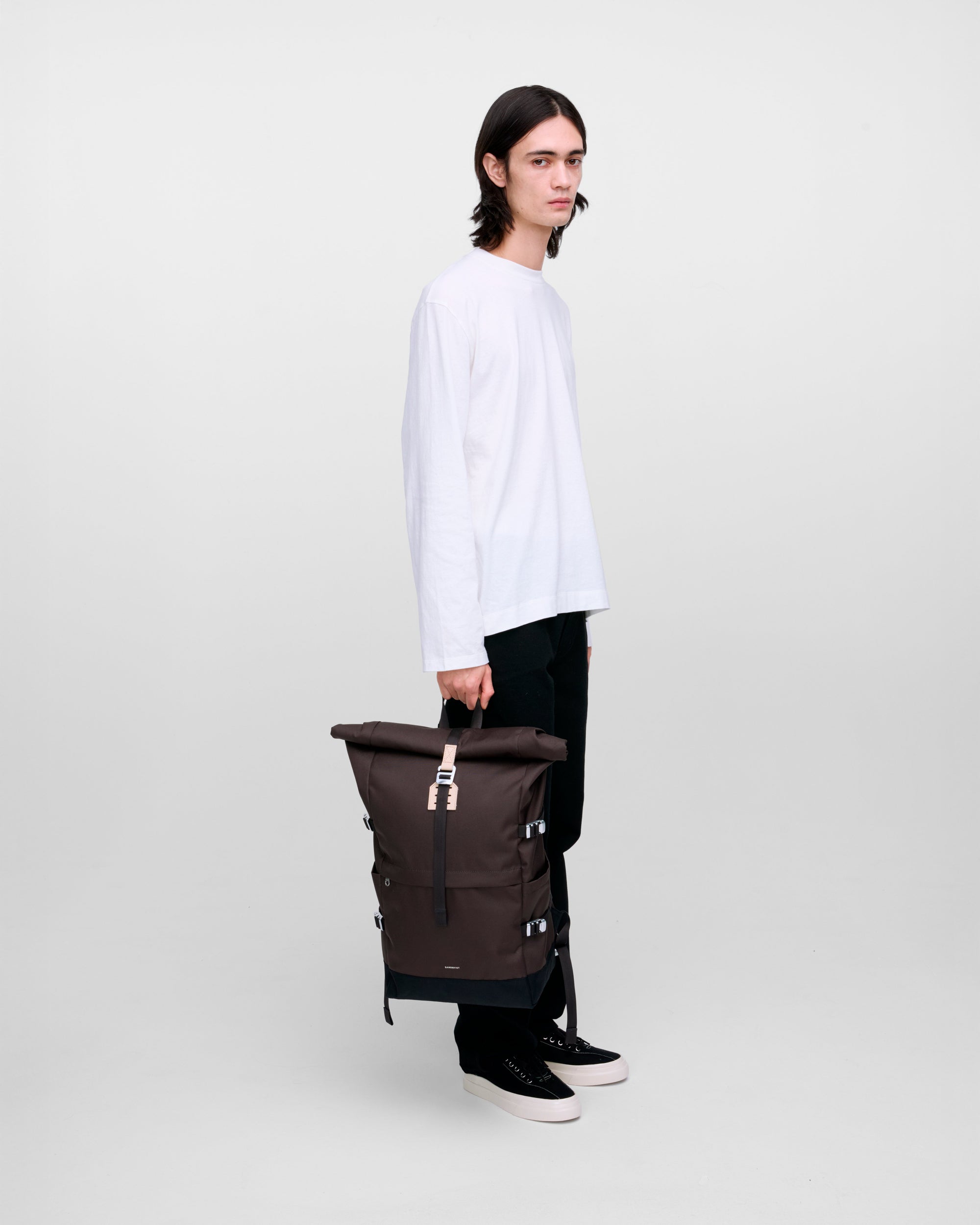 Icon Rolltop Backpack L - Brown with natural leather