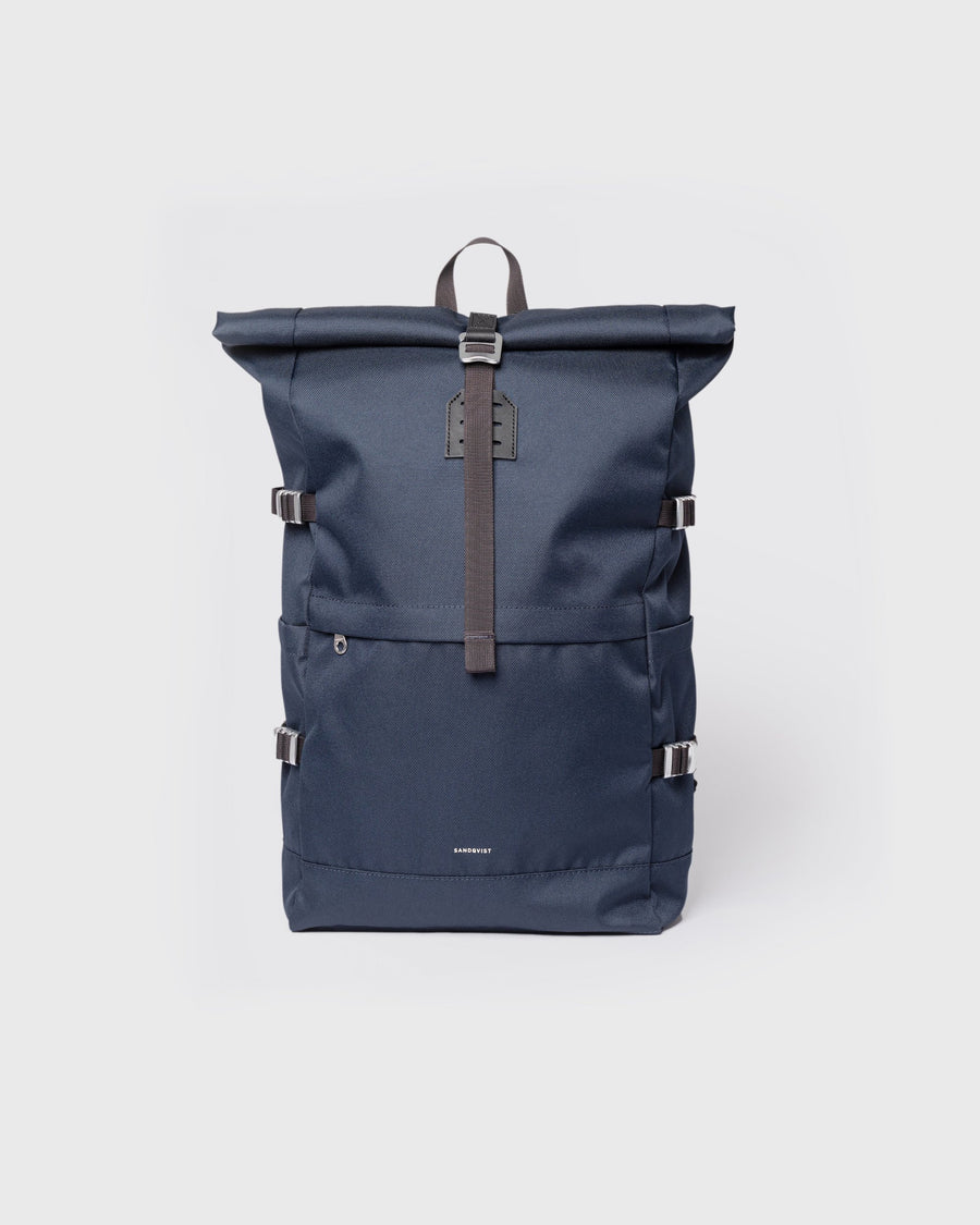 Icon Rolltop Backpack L - Navy with black leather