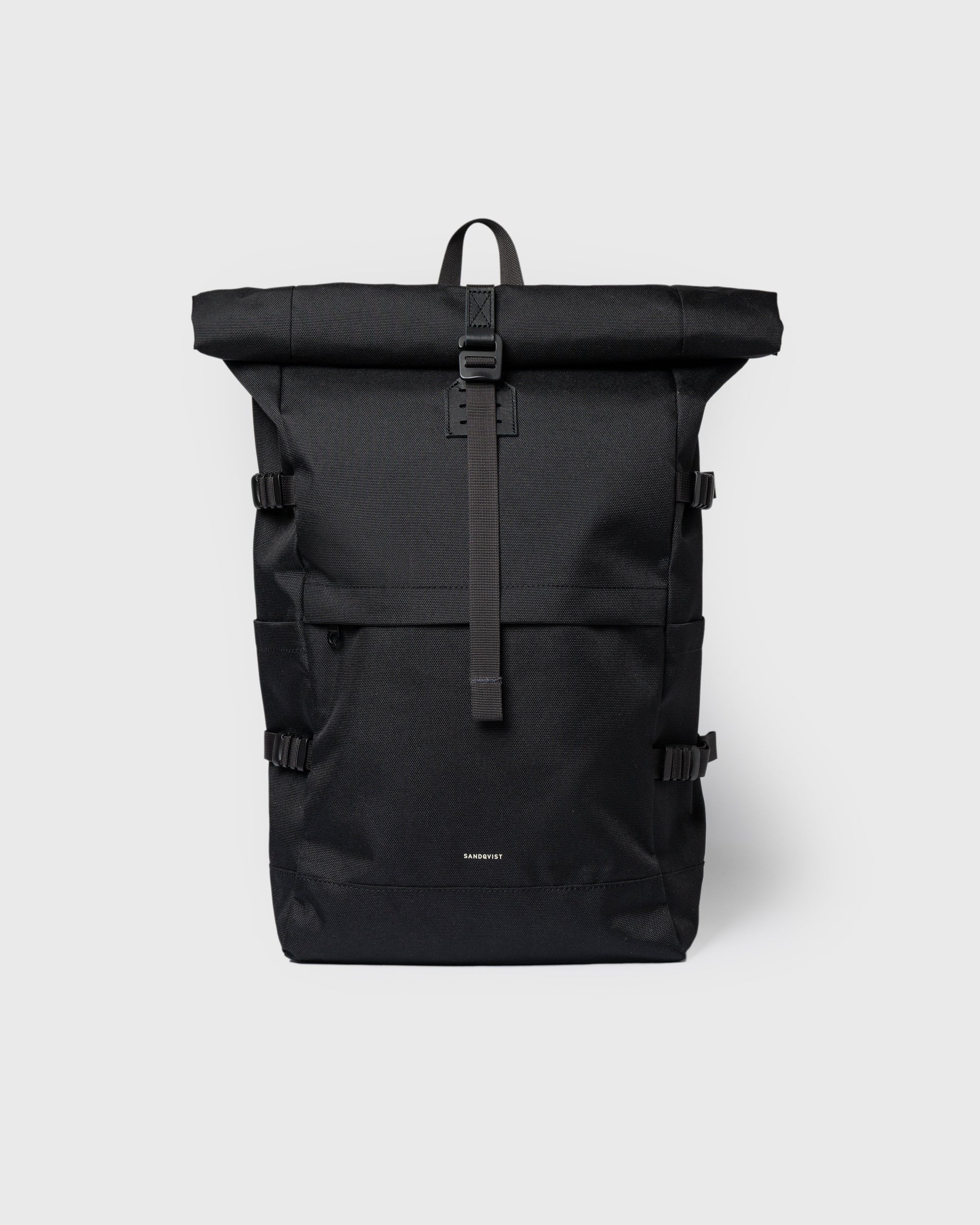 Icon Rolltop Backpack L - Black with black leather