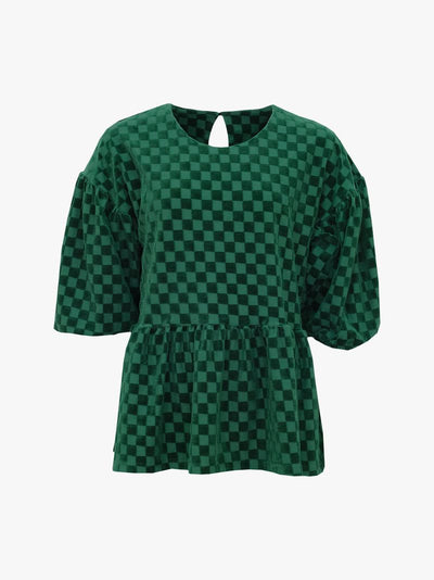 Lolita Shirt - Chess Velour Green