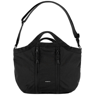 Grid Expandable Crossbody Bag - Black