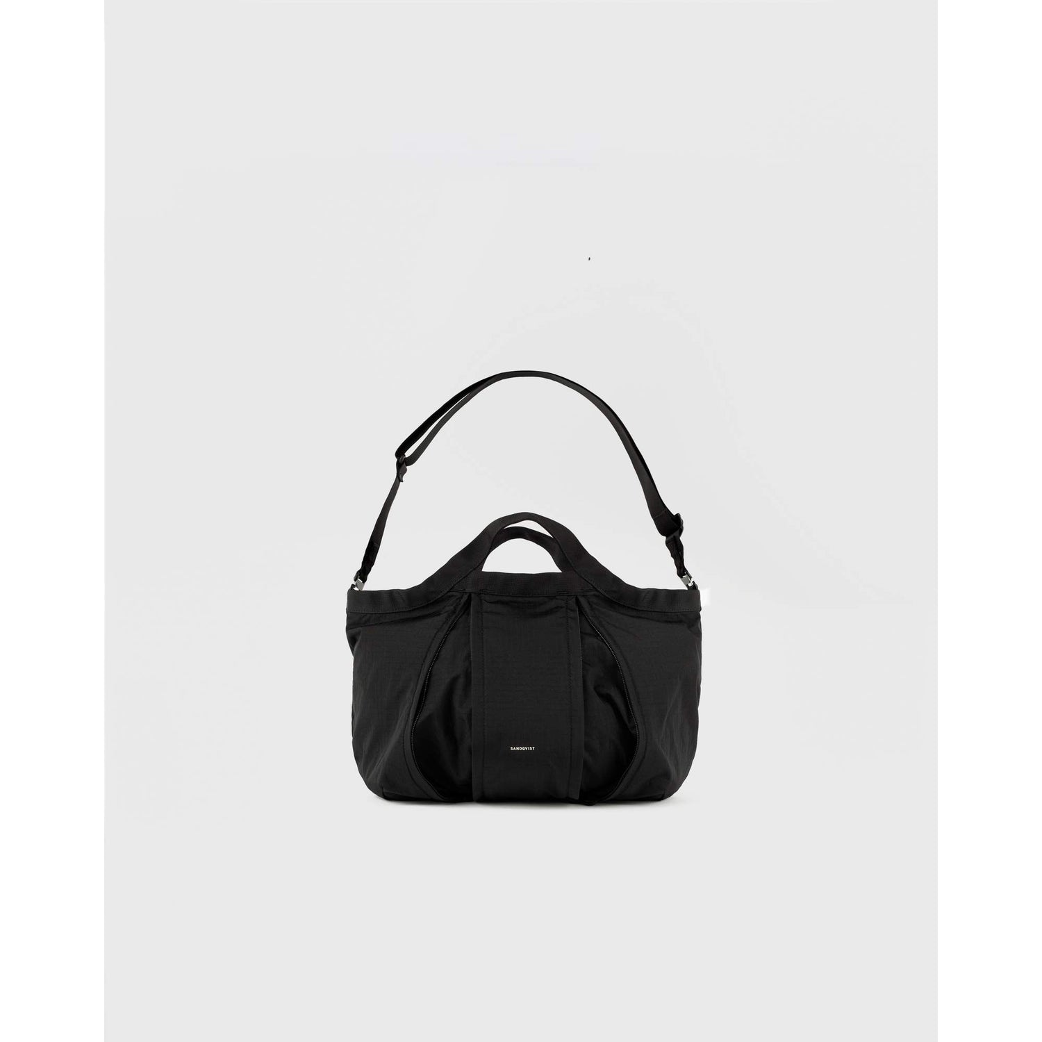 Grid Expandable Crossbody Bag - Black