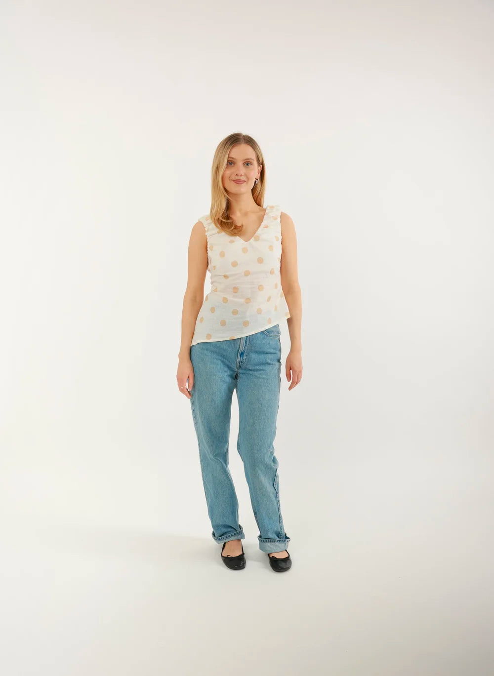 Beige Dot Top
