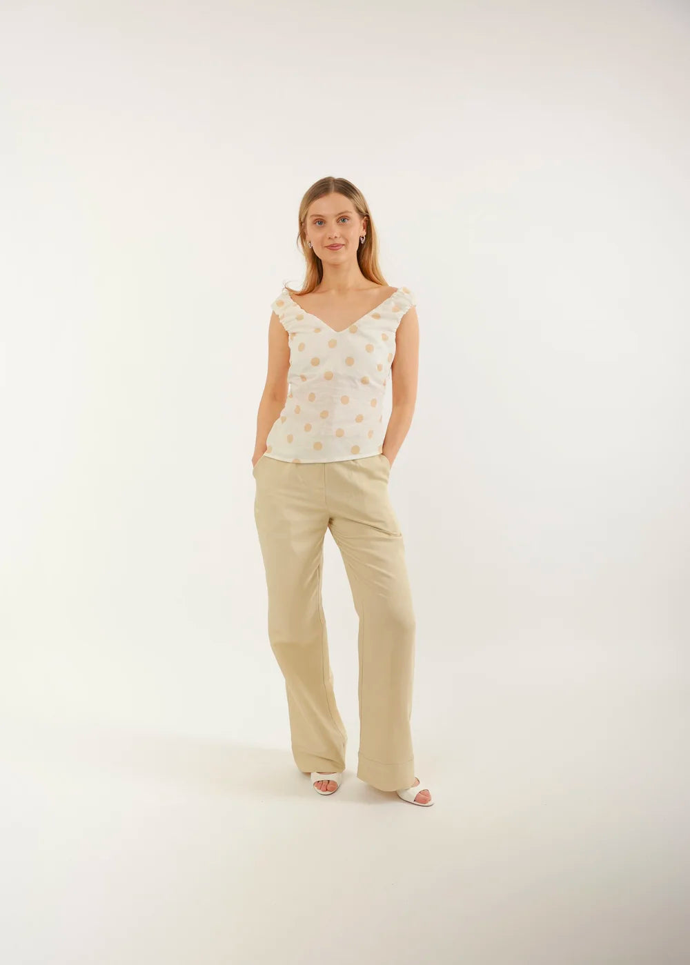 Beige Dot Top