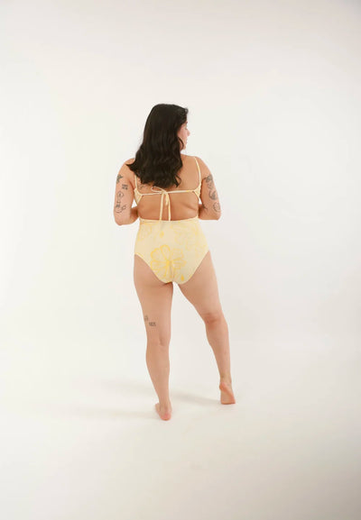 Floral Reversible Swimsuit - Yellow