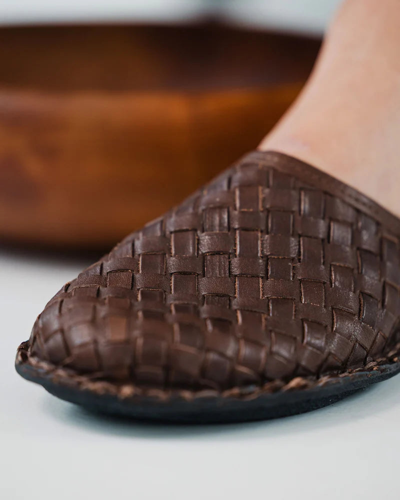 ROMA Woven Leather Cocoa Brown
