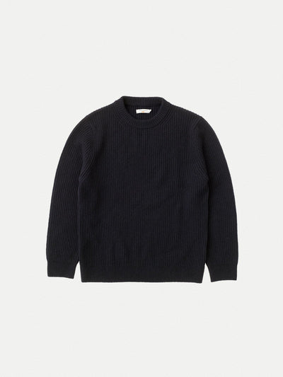 August Rib Wool Sweater - Navy