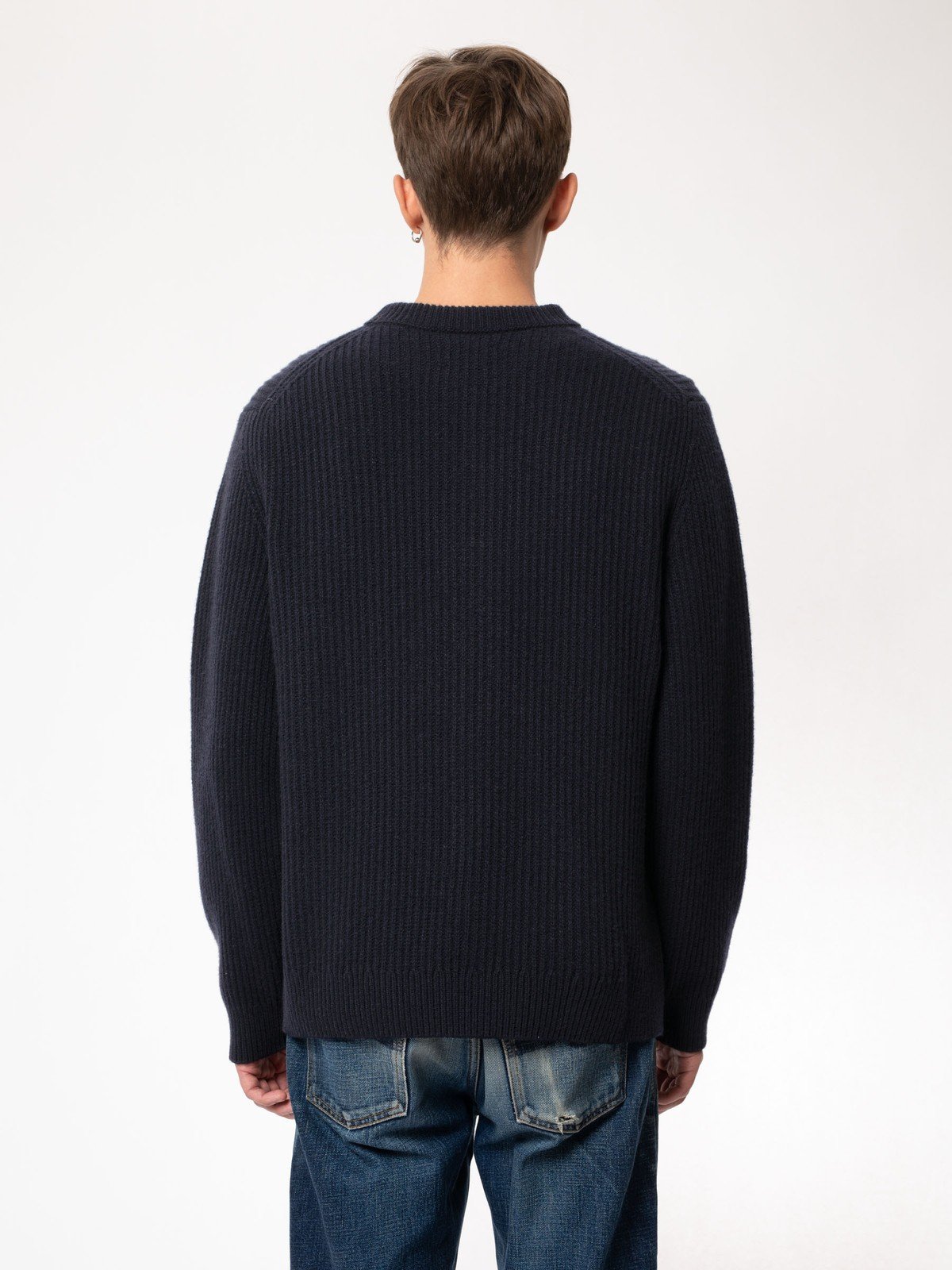 August Rib Wool Sweater - Navy