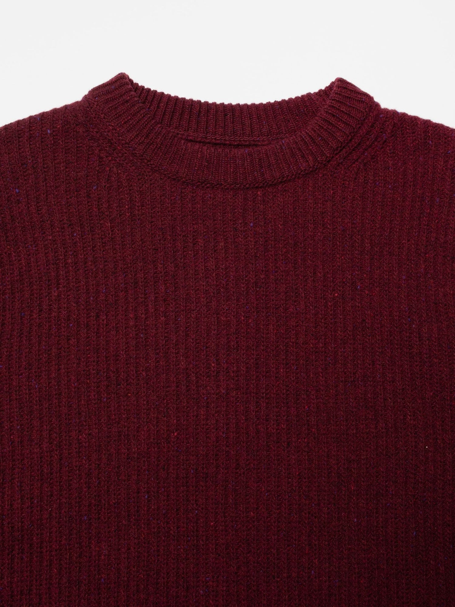 August Rib Wool Sweater - Burgundy