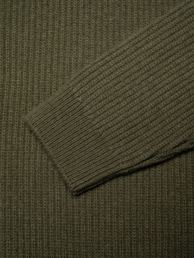 August Rib Wool Sweater - Olive
