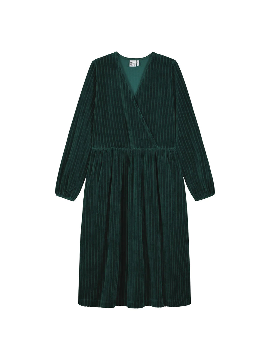 Velour Rib Dress - Dark Sea