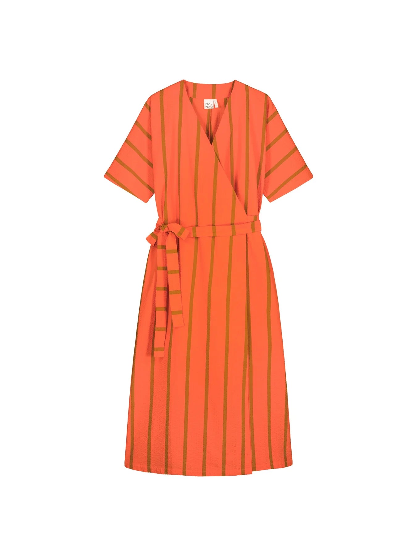 Ava Seersucker Wrap Dress - Scarlett