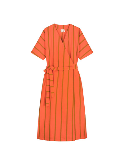 Ava Seersucker Wrap Dress - Scarlett