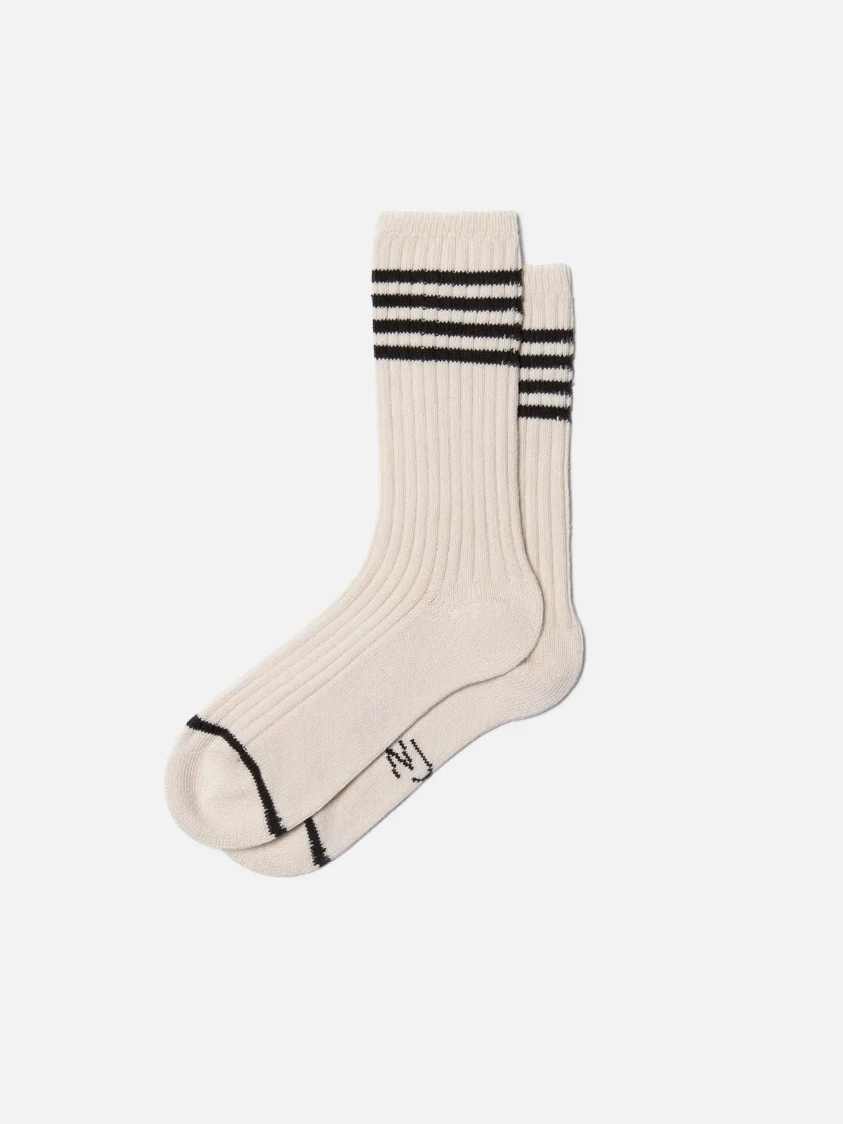Men Tennis Socks Stripes Offwhite/Black