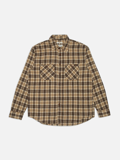 Julian Worker Shirt Check - Brown
