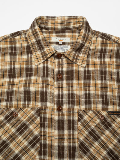 Julian Worker Shirt Check - Brown