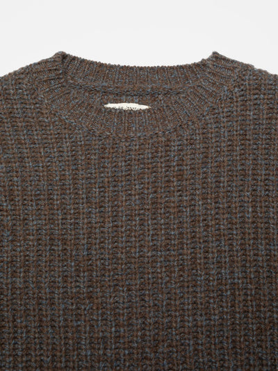 August Chunky Crew Neck Knit - Brown