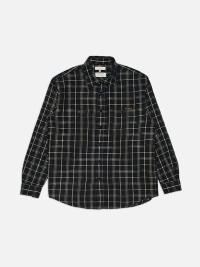 Julian Worker Shirt Checked - Black