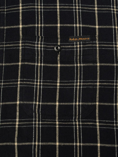 Julian Worker Shirt Checked - Black