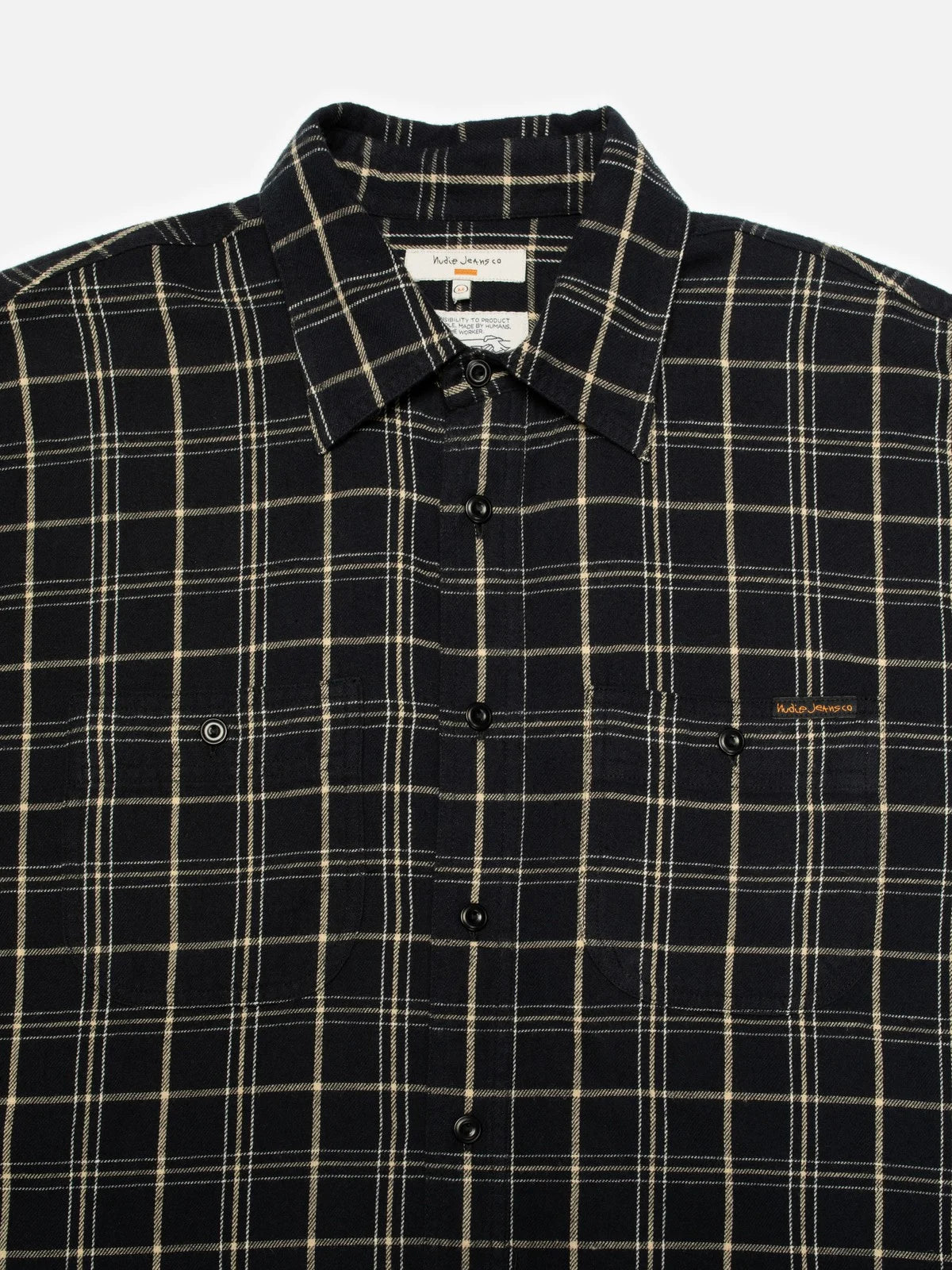 Julian Worker Shirt Checked - Black