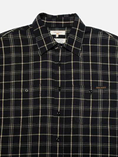 Julian Worker Shirt Checked - Black