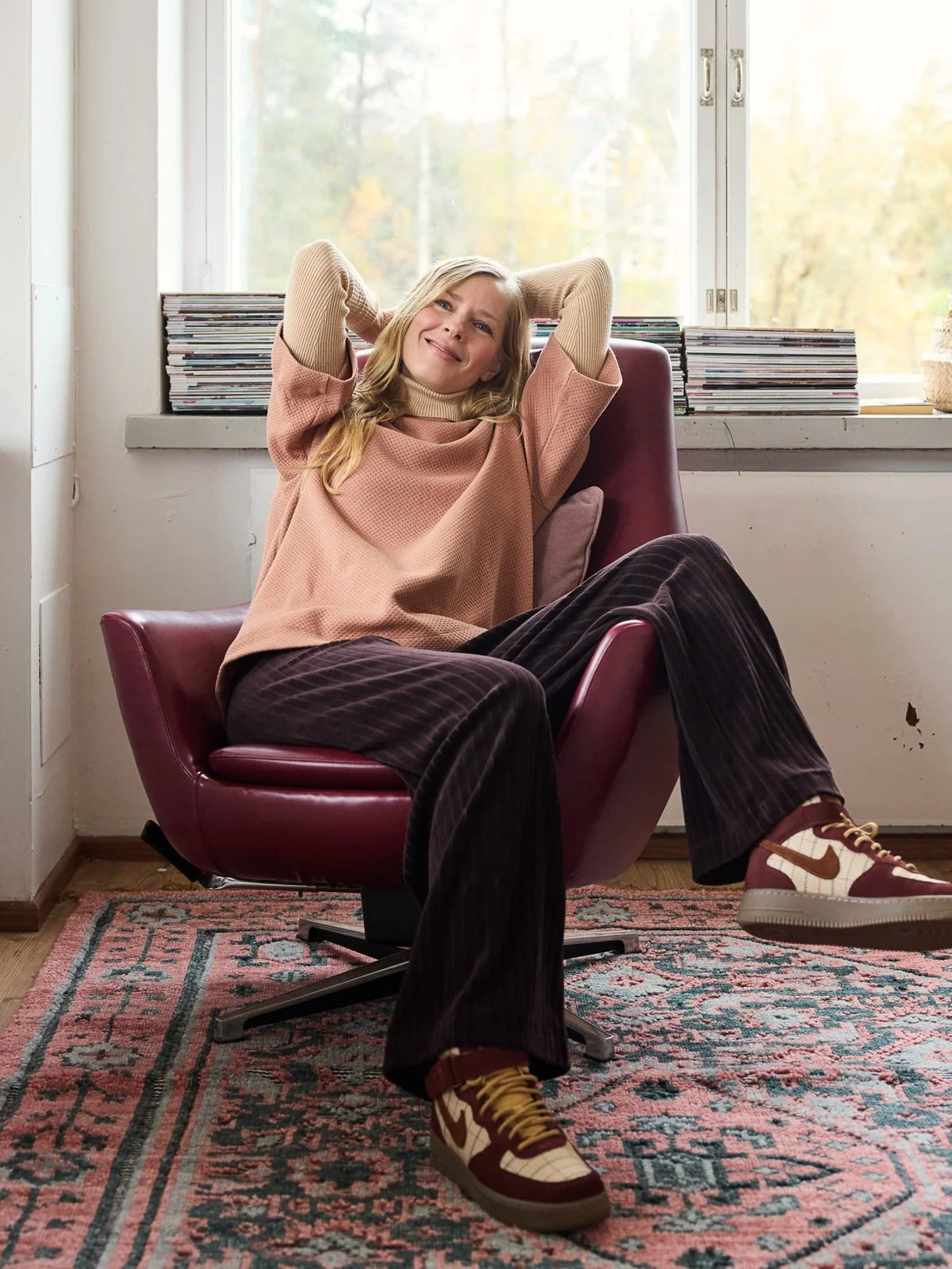 Velour Rib Pants - Dark Brown
