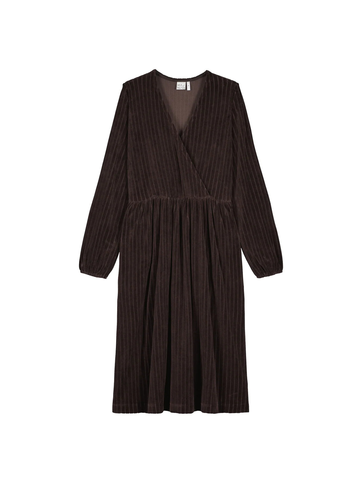 Velour Rib Dress - Dark Brown
