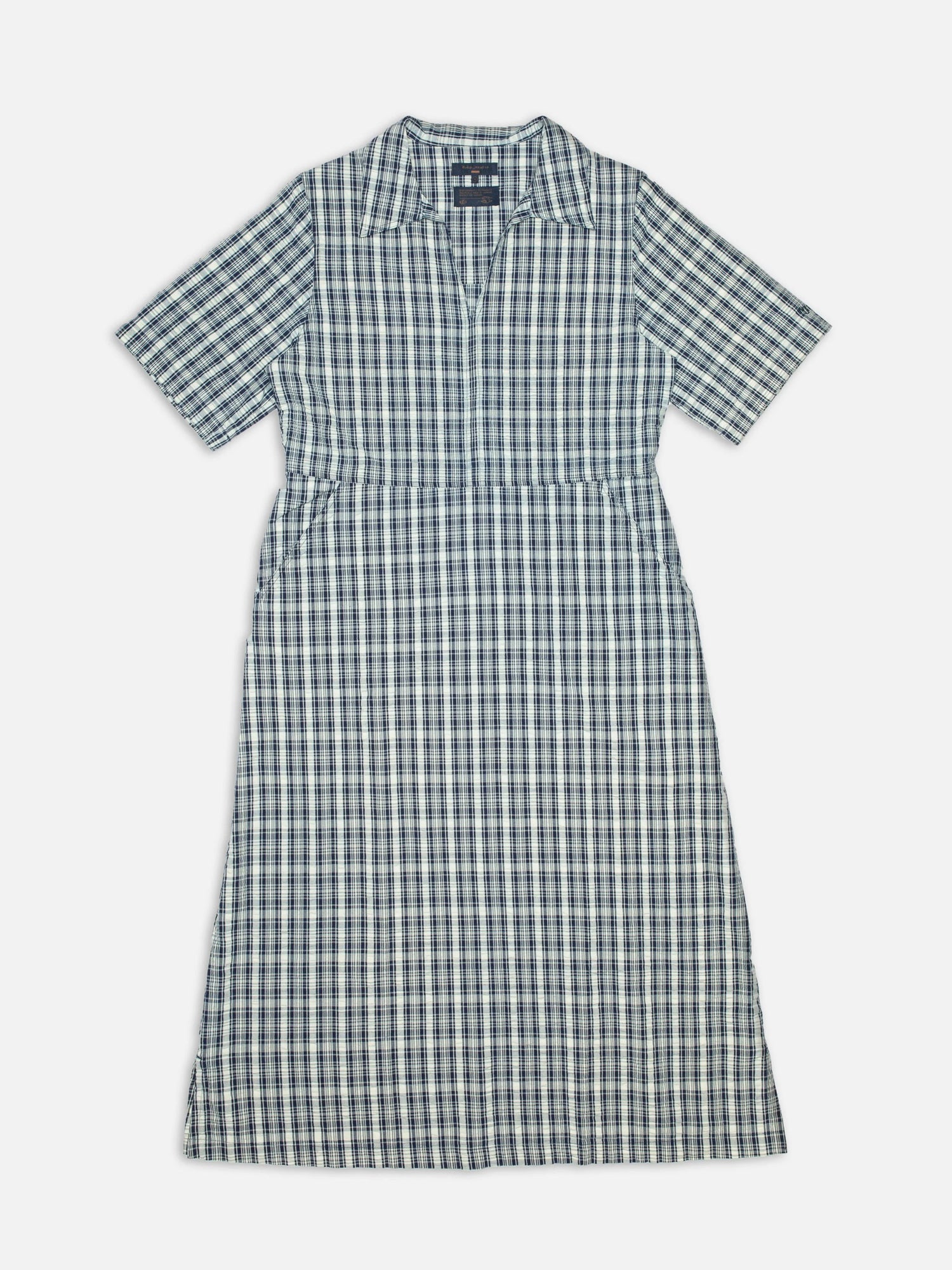 Ronja Dress Indigo Seersucker Blue/Offwhite