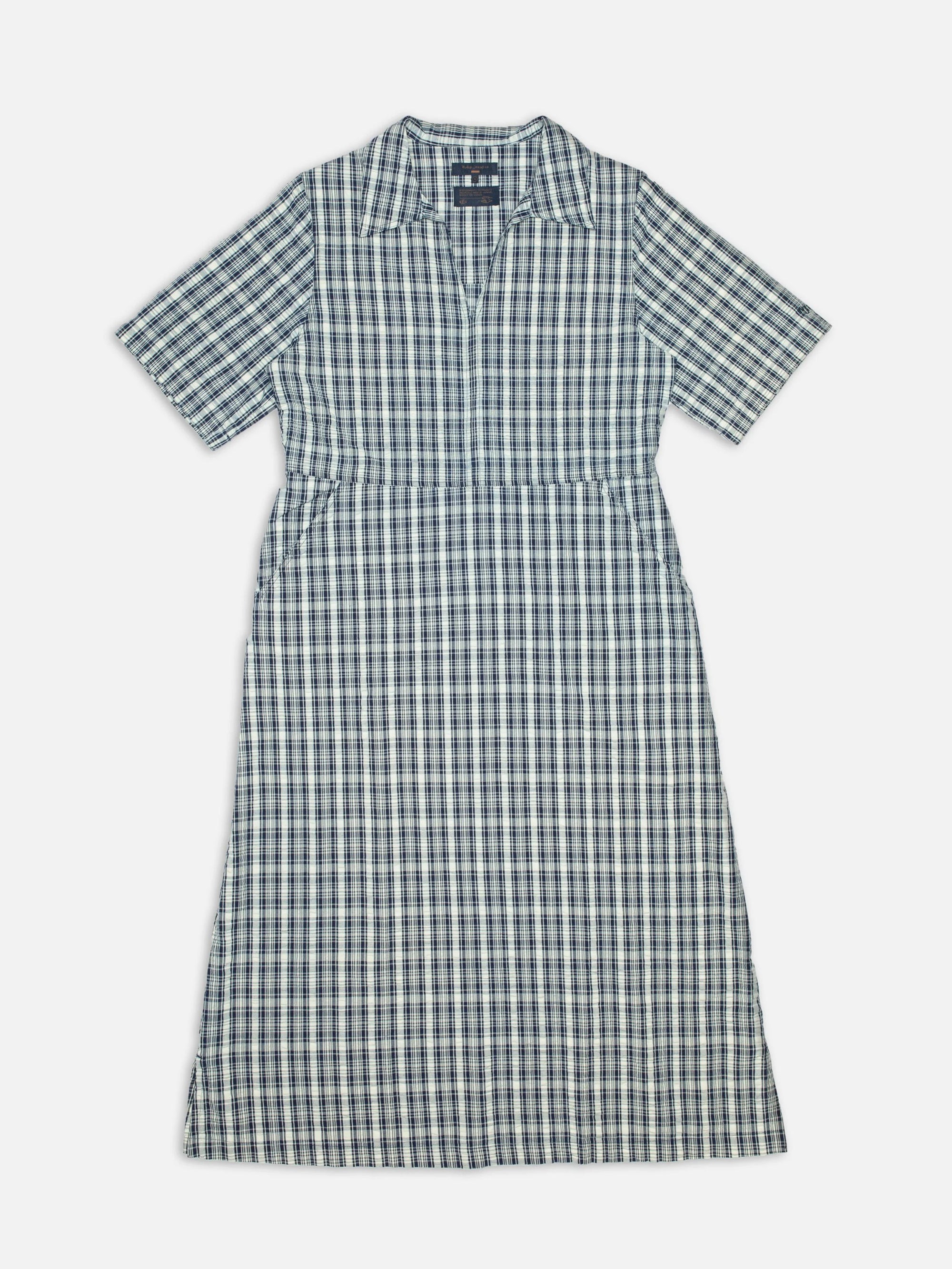 Ronja Dress Indigo Seersucker Blue/Offwhite