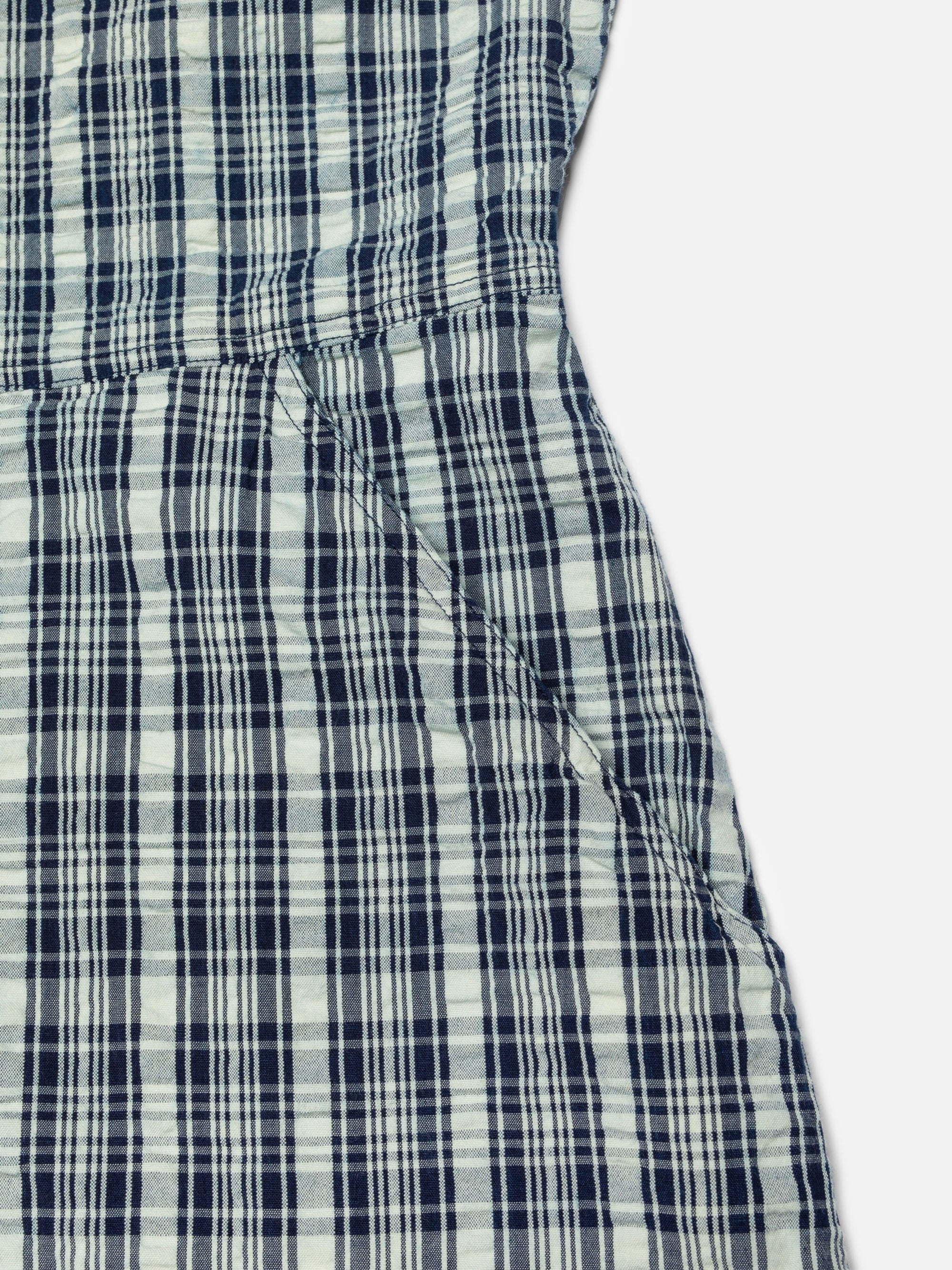 Ronja Dress Indigo Seersucker Blue/Offwhite