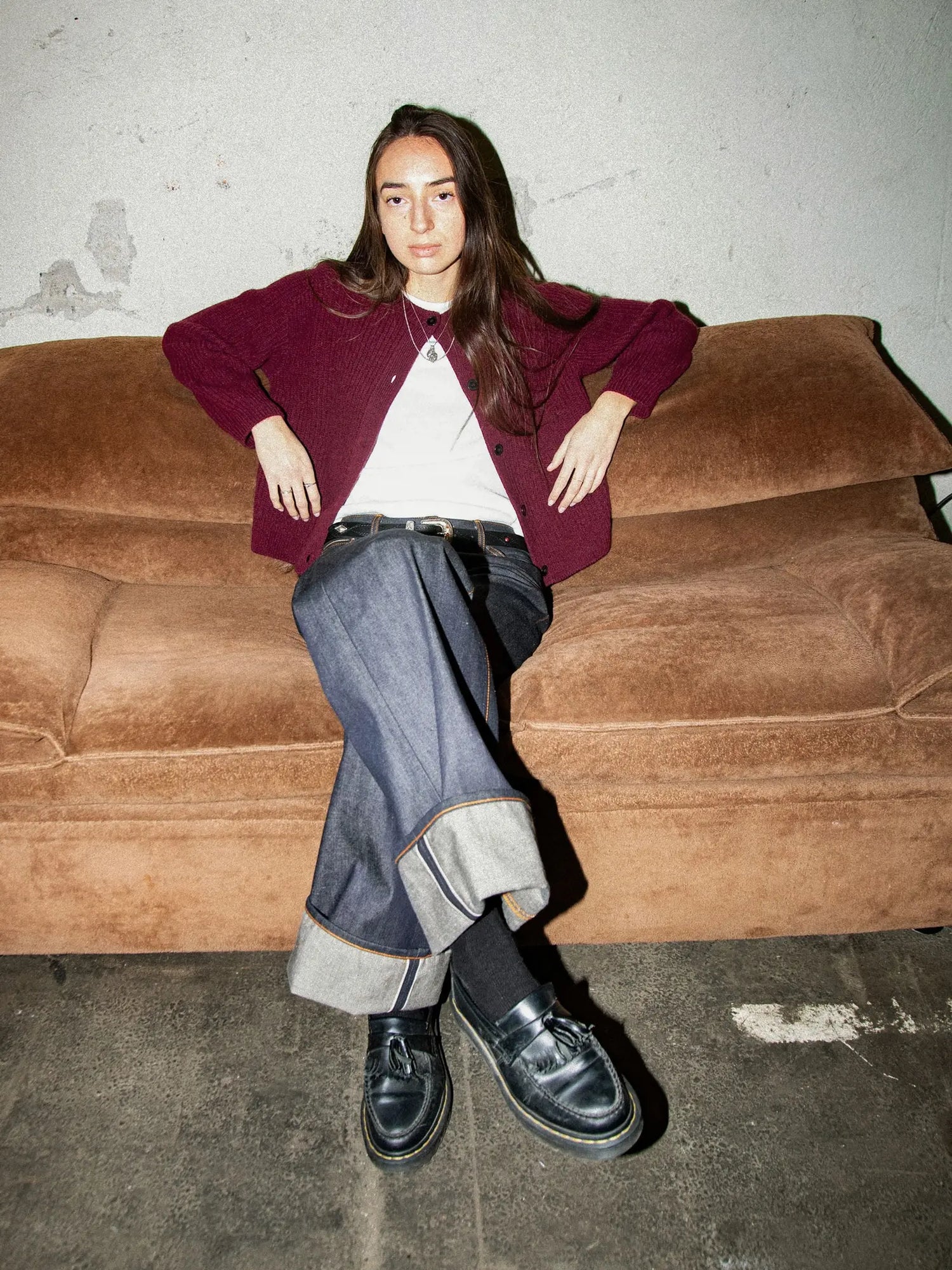 Ellen Cardigan Wool - Burgundy