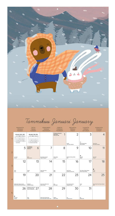 Seinäkalenteri 30x30 2026 Putinki Mallius