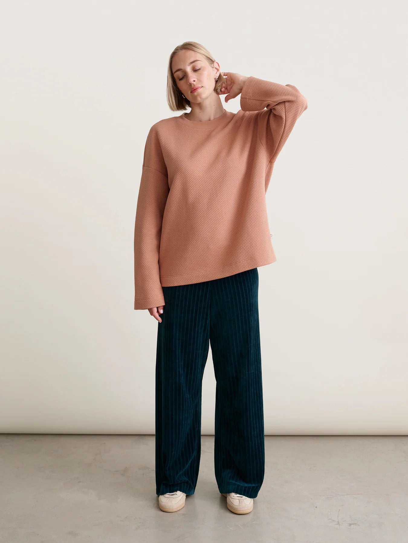 Velour Rib Pants - Dark Sea