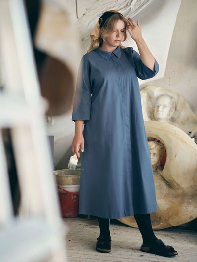 Ellie Twill Dress - Vintage Indigo
